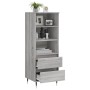 Aparador alto madera contrachapada gris Sonoma 40x36x110 cm de vidaXL, Aparadores - Ref: Foro24-831506, Precio: 57,40 €, Desc...