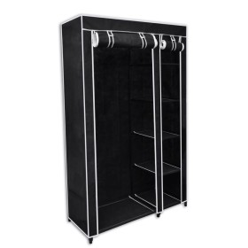 Armario plegable 110x45x175 cm negro de vidaXL, Armarios roperos - Ref: Foro24-60719, Precio: 46,62 €, Descuento: %