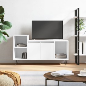 Mueble de TV madera contrachapada blanco brillo 100x35x55 cm de vidaXL, Muebles TV - Ref: Foro24-831318, Precio: 64,09 €, Des...