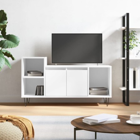 Mueble de TV madera contrachapada blanco brillo 100x35x55 cm de vidaXL, Muebles TV - Ref: Foro24-831318, Precio: 64,09 €, Des...