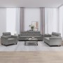 Juego de sofás con cojines 3 piezas tela microfibra gris oscuro en Sofás | Comprar online en Foru.es