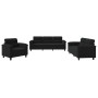 Juego de sofás con cojines 3 piezas tela microfibra negro en Sofás | Comprar online en Foru.es