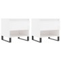 Mesas centro 2 uds madera ingeniería blanco brillo 50x46x50 cm de vidaXL, Mesas de centro - Ref: Foro24-830929, Precio: 78,71...
