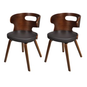 Sillas de comedor 2 unidades cuero sintético marrón de vidaXL, Sillas de comedor - Ref: Foro24-240707, Precio: 224,77 €, Desc...