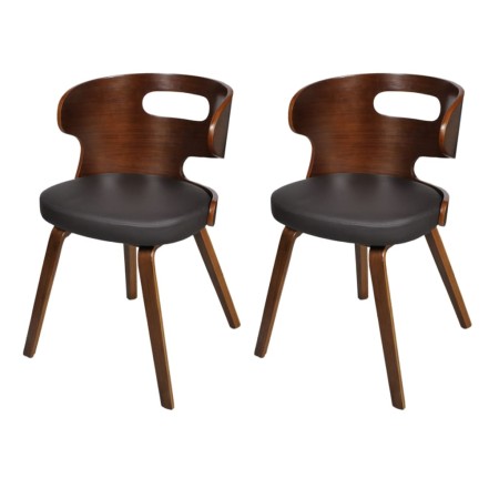 Sillas de comedor 2 unidades cuero sintético marrón de vidaXL, Sillas de comedor - Ref: Foro24-240707, Precio: 224,77 €, Desc...