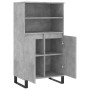 Aparador alto madera contrachapada gris hormigón 60x36x110 cm de vidaXL, Aparadores - Ref: Foro24-831496, Precio: 81,52 €, De...