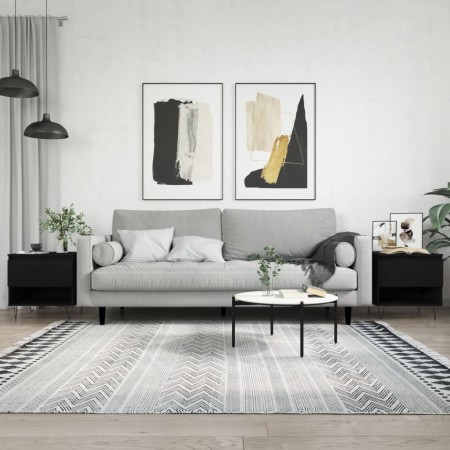 Mesas de centro 2 uds madera de ingeniería negro 50x46x50 cm de vidaXL, Mesas de centro - Ref: Foro24-830911, Precio: 74,72 €...