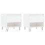 Mesas centro 2 uds madera ingeniería blanco brillo 50x46x50 cm de vidaXL, Mesas de centro - Ref: Foro24-830913, Precio: 67,13...