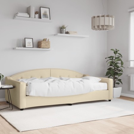 Sofá cama con colchón tela crema 100x200 cm de vidaXL, Camas y somieres - Ref: Foro24-3197521, Precio: 344,16 €, Descuento: %