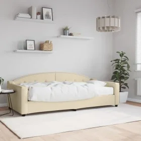 Sofá cama con colchón tela crema 90x200 cm de vidaXL, Camas y somieres - Ref: Foro24-3197516, Precio: 329,45 €, Descuento: %
