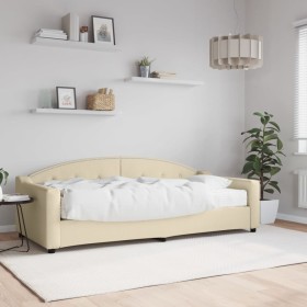 Sofá cama con colchón tela crema 90x200 cm de vidaXL, Camas y somieres - Ref: Foro24-3197516, Precio: 311,91 €, Descuento: %