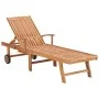 Tumbonas con mesa y cojín 2 unidades madera maciza de teca de vidaXL, Tumbonas - Ref: Foro24-3073178, Precio: 601,71 €, Descu...