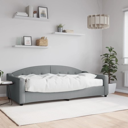 Sofá cama con colchón tela gris claro 90x200 cm de vidaXL, Camas y somieres - Ref: Foro24-3197512, Precio: 320,06 €, Descuent...