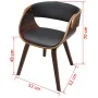 Silla de comedor de madera curvada y cuero sintético de vidaXL, Sillas de comedor - Ref: Foro24-240708, Precio: 186,15 €, Des...