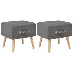 Mesitas de noche 2 unidades 40x35x40 cm tela gris oscuro de vidaXL, Mesitas de noche - Ref: Foro24-276379, Precio: 125,56 €, ...