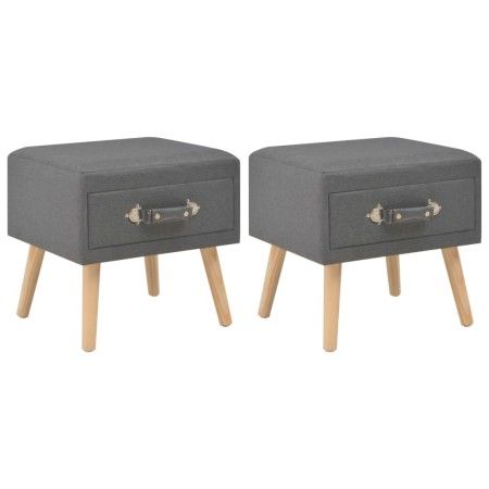 Mesitas de noche 2 unidades 40x35x40 cm tela gris oscuro de vidaXL, Mesitas de noche - Ref: Foro24-276379, Precio: 125,56 €, ...