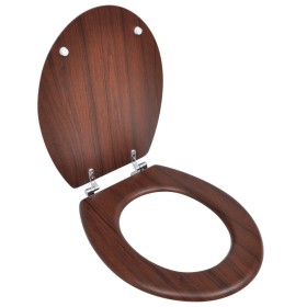 Asiento inodoro WC MDF tapa diseño marrón de vidaXL, Asientos de inodoros y bidés - Ref: Foro24-140803, Precio: 38,05 €, Desc...