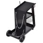 Carro de soldadura negro con 3 estantes organizador de taller de vidaXL, Carretillas de carga - Ref: Foro24-140950, Precio: 7...