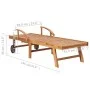 2 teak solid wood sun loungers with table and cushion by vidaXL, Loungers - Ref: Foro24-3073177, Price: 601,71 €, Discount: %