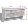 Estante de pared de madera de Paulownia blanco 60x23,5x33 cm de vidaXL, Percheros para sombreros y abrigos - Ref: Foro24-2407...