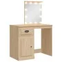 Tocador con luces LED roble Sonoma 90x42x132,5 cm de vidaXL, Tocadores para dormitorios - Ref: Foro24-834973, Precio: 74,00 €...