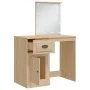 Tocador con luces LED roble Sonoma 90x42x132,5 cm de vidaXL, Tocadores para dormitorios - Ref: Foro24-834973, Precio: 74,00 €...