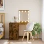 Dressing table with LED lights smoked oak 90x42x132.5 cm by vidaXL, Bedroom Dressers - Ref: Foro24-834975, Price: 98,97 €, Di...