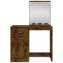 Dressing table with LED lights smoked oak 90x42x132.5 cm by vidaXL, Bedroom Dressers - Ref: Foro24-834975, Price: 98,97 €, Di...