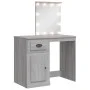 Tocador con luces LED gris Sonoma 90x42x132,5 cm de vidaXL, Tocadores para dormitorios - Ref: Foro24-834976, Precio: 84,28 €,...