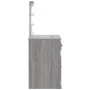 Tocador con luces LED gris Sonoma 90x42x132,5 cm de vidaXL, Tocadores para dormitorios - Ref: Foro24-834976, Precio: 84,28 €,...