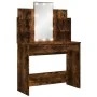 Tocador con luces LED roble ahumado 96x40x142 cm de vidaXL, Tocadores para dormitorios - Ref: Foro24-837897, Precio: 85,34 €,...