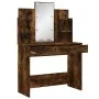 Tocador con luces LED roble ahumado 96x40x142 cm de vidaXL, Tocadores para dormitorios - Ref: Foro24-837897, Precio: 85,34 €,...