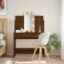 Tocador con luces LED roble marrón 96x40x142 cm de vidaXL, Tocadores para dormitorios - Ref: Foro24-837899, Precio: 93,61 €, ...