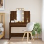 Tocador con luces LED roble marrón 96x40x142 cm de vidaXL, Tocadores para dormitorios - Ref: Foro24-837899, Precio: 94,02 €, ...