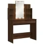 Schminktisch mit LED-Leuchten, braune Eiche, 96 x 40 x 142 cm von vidaXL, Schlafzimmerkommoden - Ref: Foro24-837899, Preis: 9...