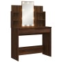 Tocador con luces LED roble marrón 96x40x142 cm de vidaXL, Tocadores para dormitorios - Ref: Foro24-837899, Precio: 94,02 €, ...