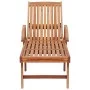 2 teak solid wood sun loungers with cream cushion by vidaXL, Loungers - Ref: Foro24-3073189, Price: 584,68 €, Discount: %