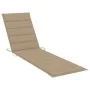 2 teak solid wood sun loungers with cream cushion by vidaXL, Loungers - Ref: Foro24-3073189, Price: 584,68 €, Discount: %