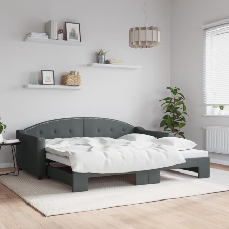Sofá cama nido tela gris oscuro 90x190 cm de vidaXL, Camas y somieres - Ref: Foro24-3197541, Precio: 245,45 €, Descuento: %