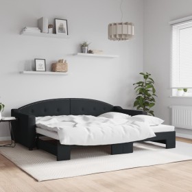 Sofá cama nido tela negro 90x200 cm de vidaXL, Camas y somieres - Ref: Foro24-3197532, Precio: 258,67 €, Descuento: %