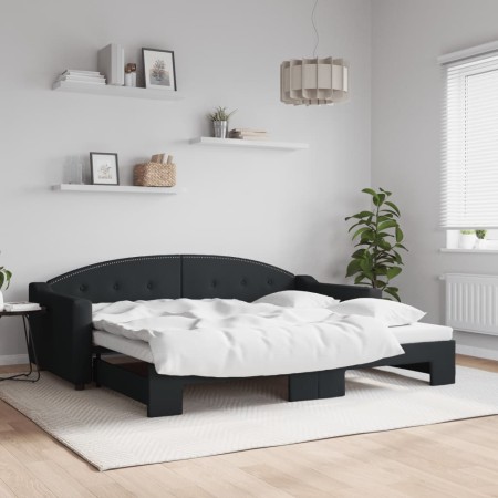 Sofá cama nido tela negro 90x200 cm de vidaXL, Camas y somieres - Ref: Foro24-3197532, Precio: 258,67 €, Descuento: %