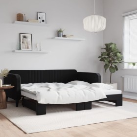 Sofá cama nido terciopelo negro 100x200 cm de vidaXL, Camas y somieres - Ref: Foro24-3197074, Precio: 269,18 €, Descuento: %