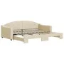 Trundle sofa bed cream fabric 90x200 cm by vidaXL, Beds and slatted bases - Ref: Foro24-3197534, Price: 248,55 €, Discount: %