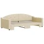 Trundle sofa bed cream fabric 90x200 cm by vidaXL, Beds and slatted bases - Ref: Foro24-3197534, Price: 248,55 €, Discount: %