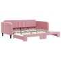 Sofá cama nido terciopelo rosa 100x200 cm de vidaXL, Camas y somieres - Ref: Foro24-3197073, Precio: 262,35 €, Descuento: %
