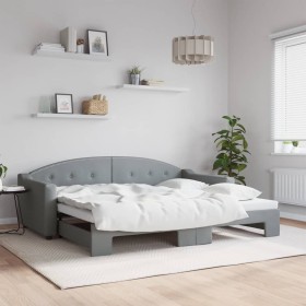Sofá cama nido tela gris claro 90x200 cm de vidaXL, Camas y somieres - Ref: Foro24-3197530, Precio: 256,07 €, Descuento: %