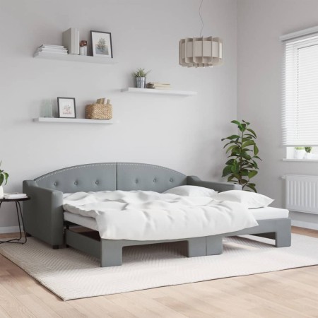 Sofá cama nido tela gris claro 90x190 cm de vidaXL, Camas y somieres - Ref: Foro24-3197540, Precio: 247,45 €, Descuento: %