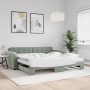 Sofá cama nido con colchón terciopelo gris claro 100x200 cm de vidaXL, Camas y somieres - Ref: Foro24-3196960, Precio: 488,16...