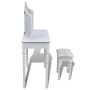 Tocador con espejo 3 en 1 taburete y 2 cajones blanco de vidaXL, Tocadores para dormitorios - Ref: Foro24-241003, Precio: 137...