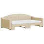 Sofá cama nido con colchón tela crema 100x200 cm de vidaXL, Camas y somieres - Ref: Foro24-3197557, Precio: 433,12 €, Descuen...